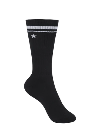 Star Socks_Crew Long Black