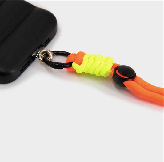 STRAP CUERDA NUDO AJUSTABLE LISO NARANJO FLUOR