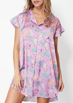 Cargar imagen en el visor de la galería, CAMISOLA SIAMES FELINO TROPICAL MALVA
