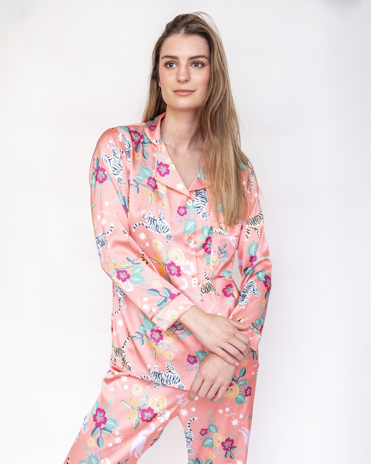 PIJAMA BOMBAY FLOWER POWER CORAL