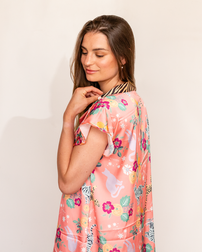 CAMISOLA SIAMES FLOWER POWER CORAL