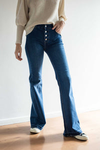 JEANS BROCHES AZUL